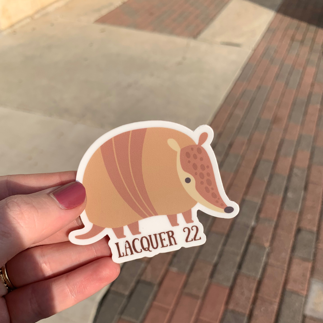 armadillo sticker – lacquer 22